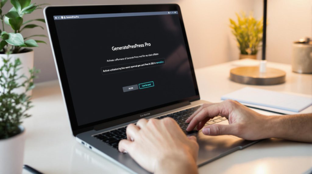 Activation de la clé de licence GeneratePress Pro